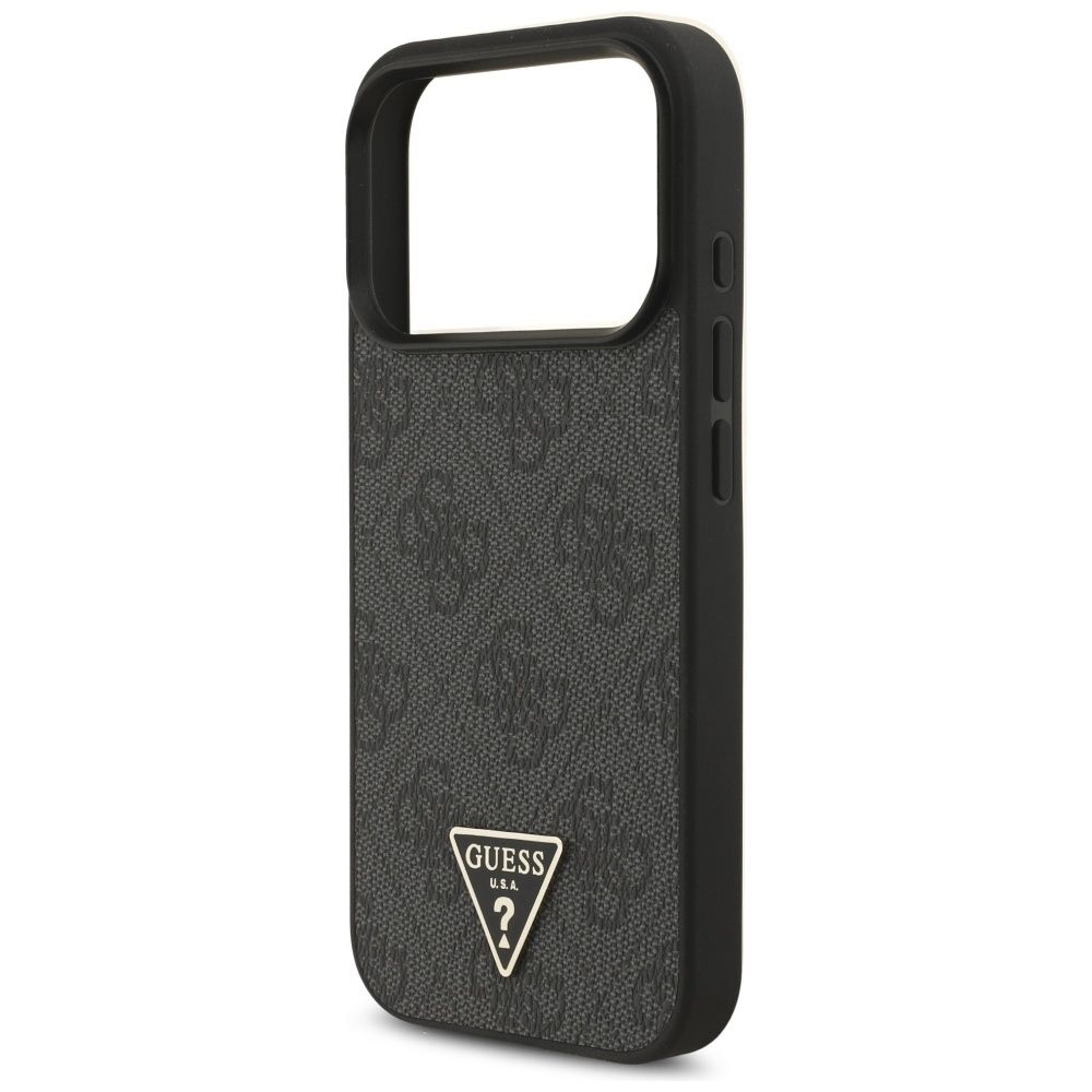 00bfbda70fb1bcc0469f619aa1cde464 GUESS case for IPHONE 17 Pro compatible with MagSafe GUHMP17LP4TSDPPSK (4G PU W/ Strap Triangle Logo) black