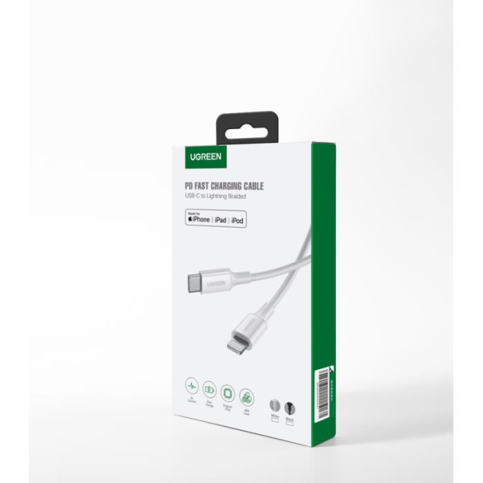Καλώδιο Φόρτισης UGREEN US171 10493 USB-C σε Lightning PD 18W 1m Λευκό