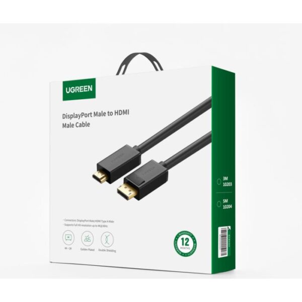 Καλώδιο DP σε HDMI M/M 4K/30Hz UGREEN DP101 10238 1m Μαύρο