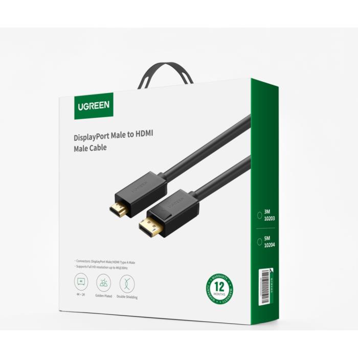 Καλώδιο DP σε HDMI M/M UGREEN DP101 10204 5m Μαύρο