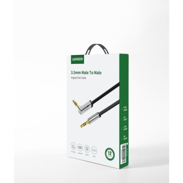 Καλώδιο Ήχου 3.5mm M/M UGREEN AV119 10599 2m Angled Flat Μαύρο