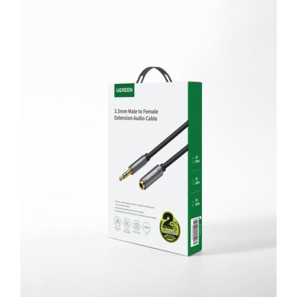 Καλώδιο Ήχου 3.5mm M/F UGREEN AV118 10594 2m Μαύρο