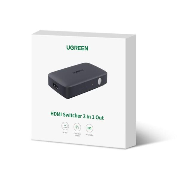 HDMI Switch 3 θέσεων 4K/30Hz UGREEN CM332 80125, με Micro USB τροφοδοσία