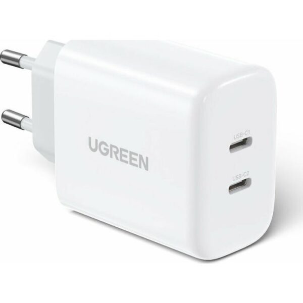 Φορτιστής Σπιτιού PD 40W UGREEN CD243 10343 2 Θέσεων Λευκό