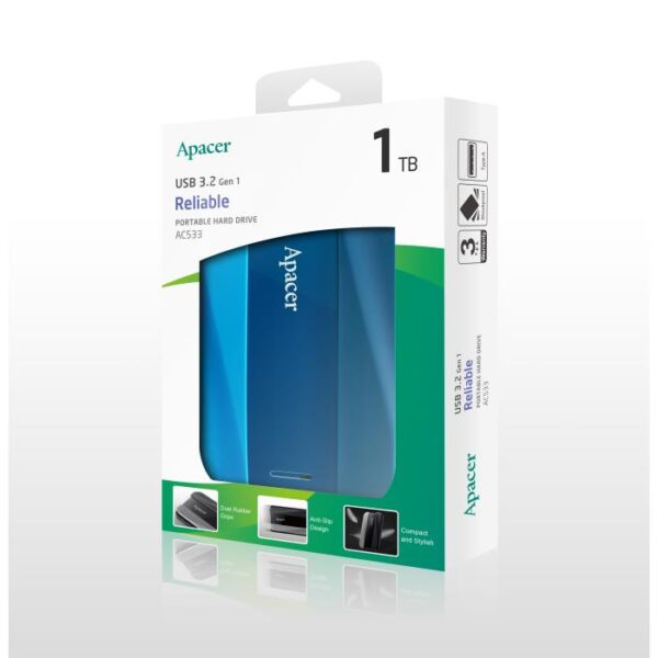 Εξωτερικός Σκληρός Δίσκος 2.5"  Apacer AC533 1TB USB 3.2 Gen1 Μπλέ