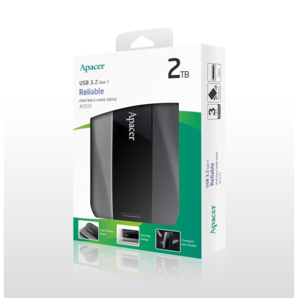 Εξωτερικός Σκληρός Δίσκος 2.5" Apacer AC533 2TB USB 3.2 Gen1 Μαύρο