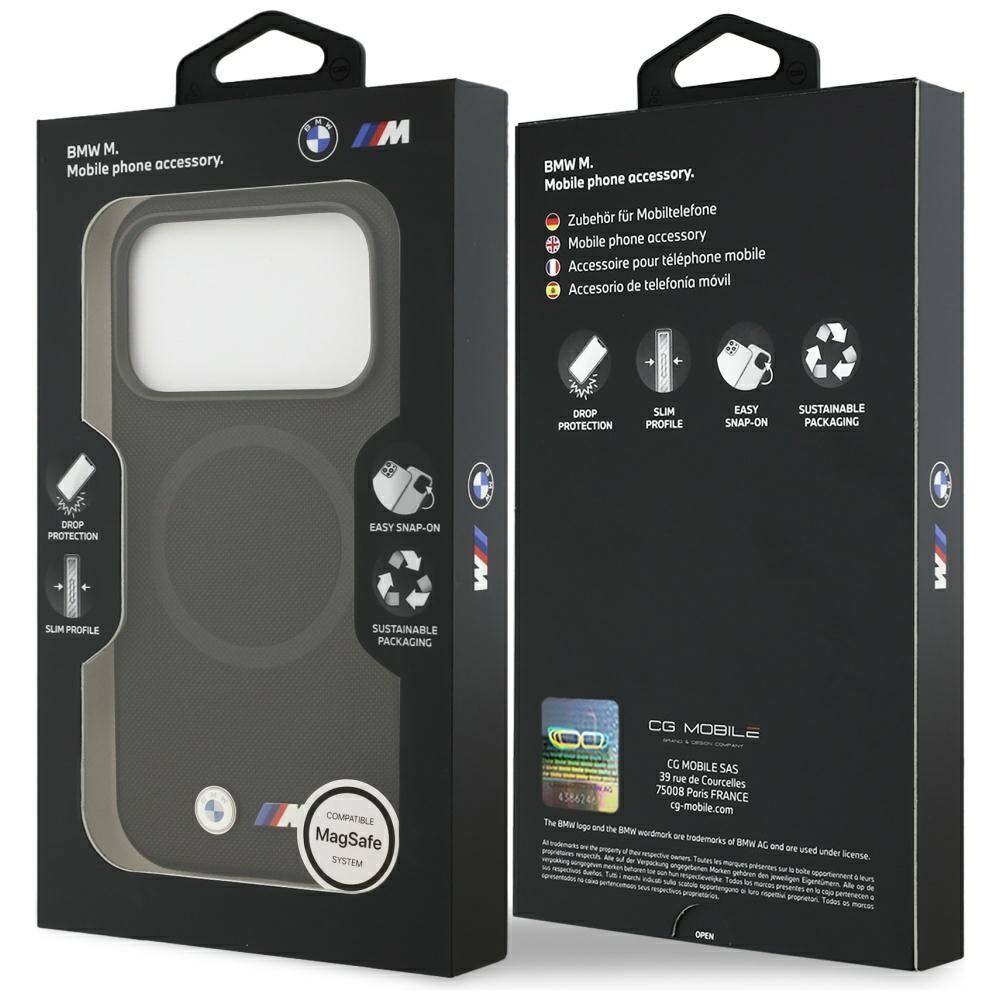 01ff7d521eba9c2a075900f9a0655972 BMW case for IPHONE 17 Pro Max compatible with MagSafe BMHMP17X25PFWSMK (PU FW Metal Logo) black