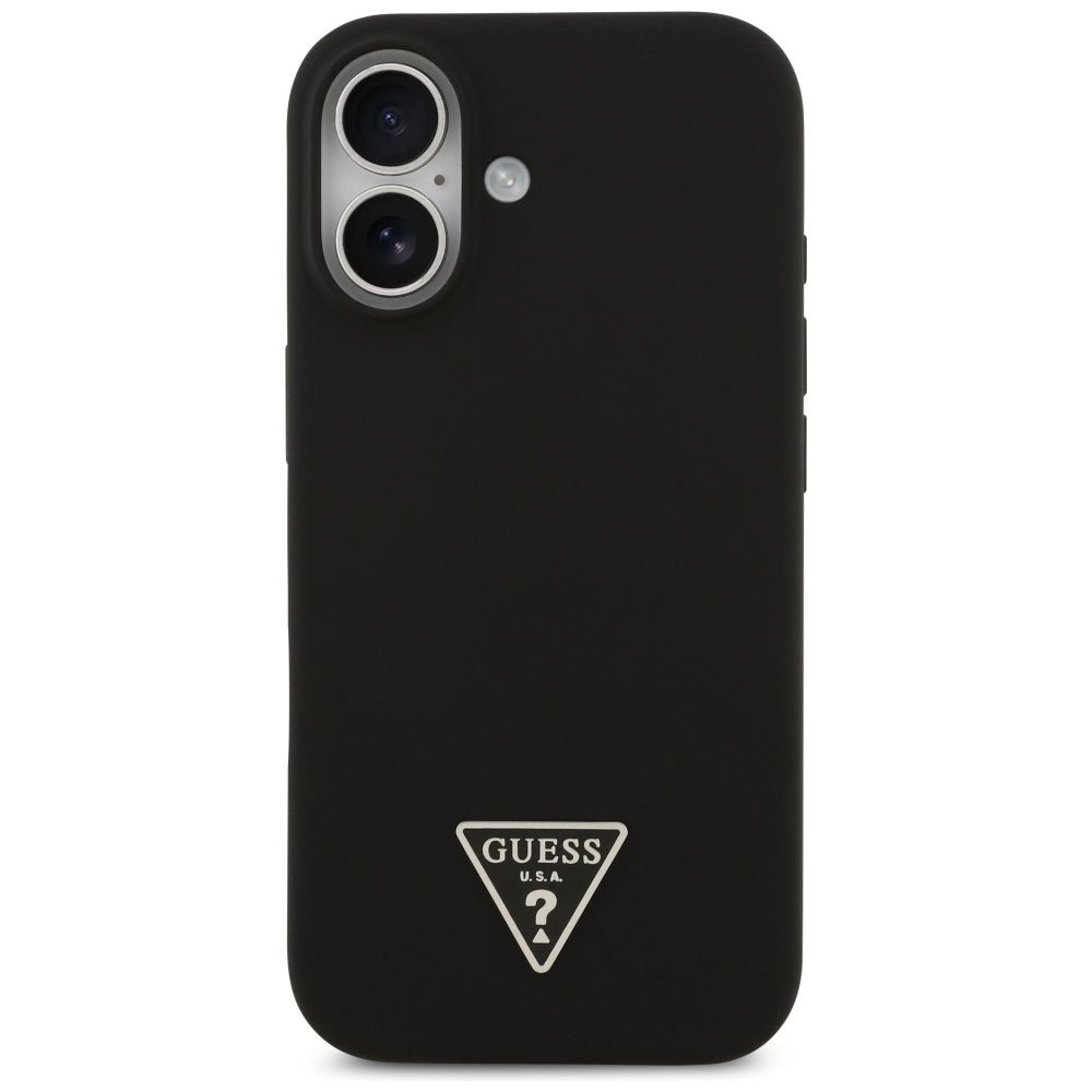 GUESS case for IPHONE 17 compatible with MagSafe GUHMP17SSCTRLMK (Silicone W/ Triangle Logo) black