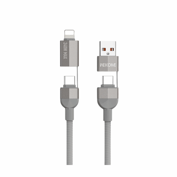 Καλώδιο Φόρτισης WK WDC-48 4 σε 1 PD 240W 1m Γκρι