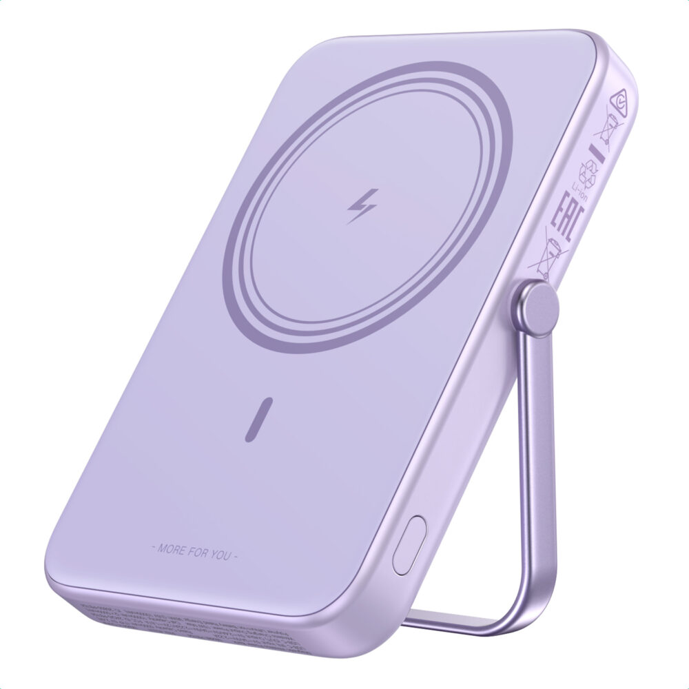 Power Bank 10000mAh PD 20W UGREEN PB572 45328, με Ασύρματη Φόρτιση Magnetic, 1 Θέσης Μωβ