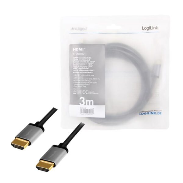 Καλώδιο HDMI M/M 4K/60Hz LogiLink CHA0102 3m