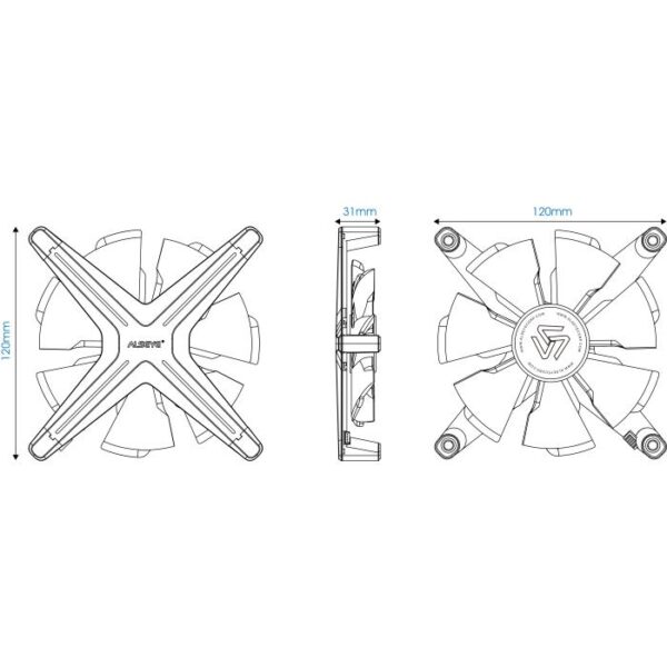 Case Cooler 12cm Alseye X12 RGB-Fan Kit