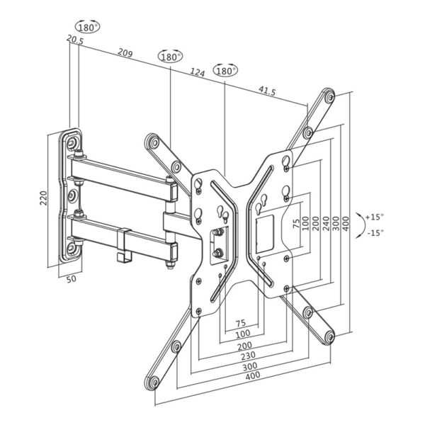 Βάση Τηλεόρασης Επιτοίχια Logilink BP0016  23"-55"