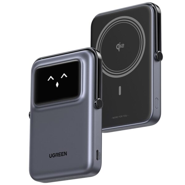 Power Bank 10000mAh PD 20W Qi2 UGREEN PB764 45329, με Ασύρματη Φόρτιση Magnetic, 1 Θέσης Γκρί