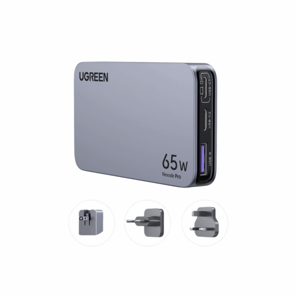 Φορτιστής Σπιτιού GaN PD 65W UGREEN X753 25356 3 Θέσεων Γκρί