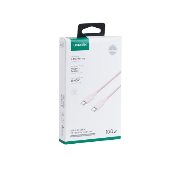 Καλώδιο Φόρτισης UGREEN L502 65252 USB-C σε USB-C PD 100W 2m Ροζ