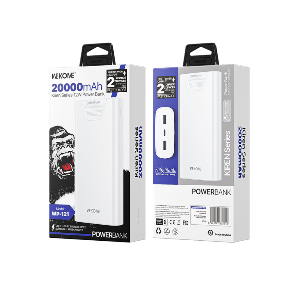 Power Bank 20000mAh 12W WK WP-121 2 Θέσεων Μαύρο