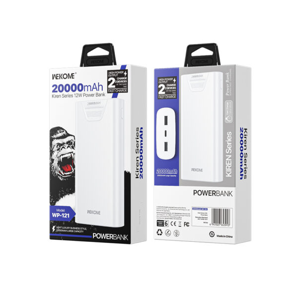 Power Bank 20000mAh 12W WK WP-121 2 Θέσεων Μαύρο