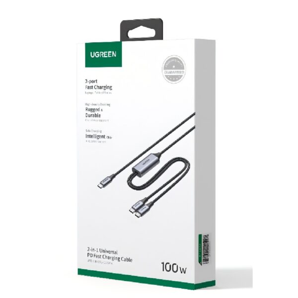 Καλώδιο Φόρτισης UGREEN US561 35087 USB-C σε 2x USB-C PD 100W 1.5m Μαύρο
