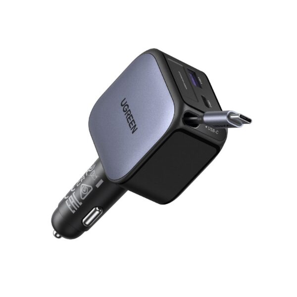 Φορτιστής Αυτοκινήτου 90W UGREEN EC603 55909B 2 Θέσεων, με καλώδιο USB-C 60W Γκρί