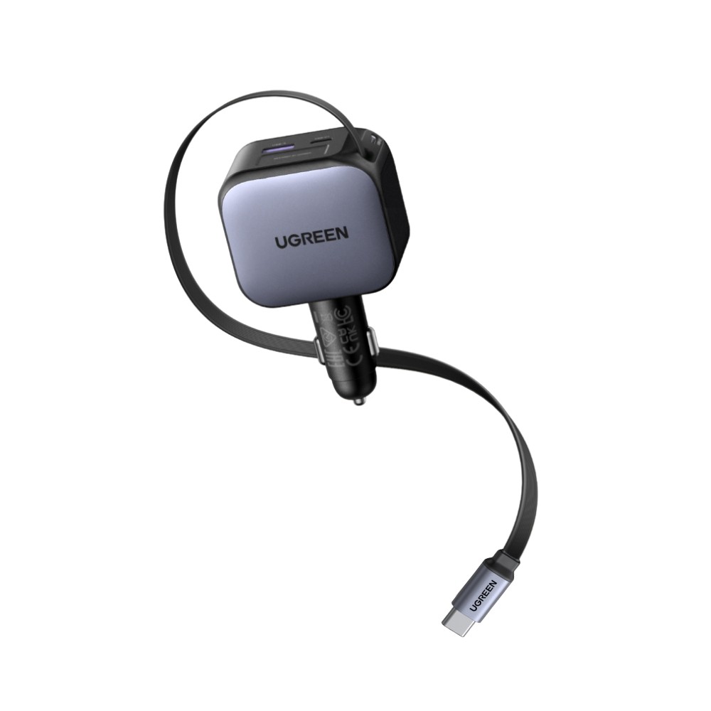 Φορτιστής Αυτοκινήτου 145W UGREEN EC604 55910B 3 Θέσεων,με καλώδιο USB-C 60W Γκρί