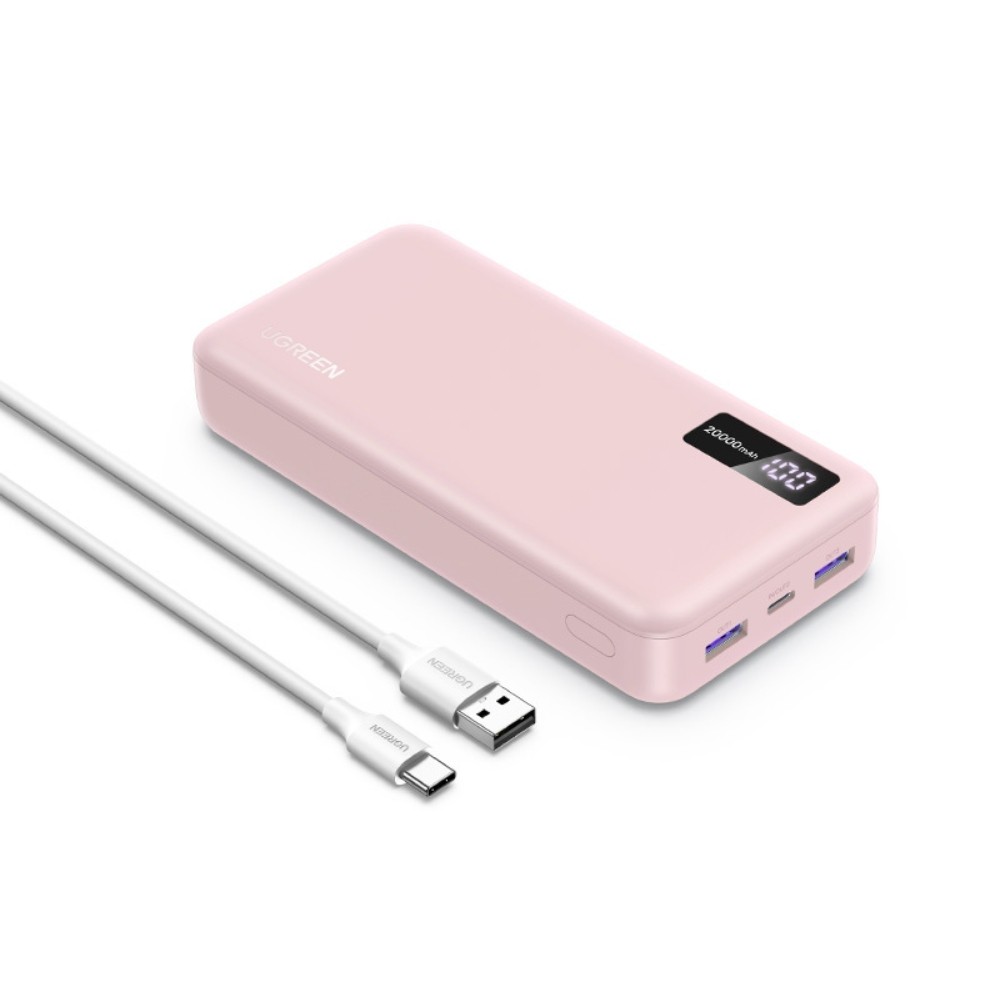 Power Bank 20000mAh PD 20W UGREEN PB312 65589B 3 Θέσεων Ροζ