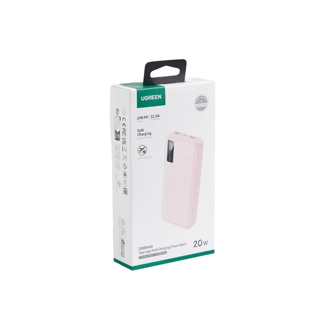 Power Bank 20000mAh PD 20W UGREEN PB312 65589B 3 Θέσεων Ροζ