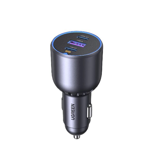Φορτιστής Αυτοκινήτου 130W UGREEN EC705 55511 3 Θέσεων, με καλώδιο USB-C 100W Γκρί