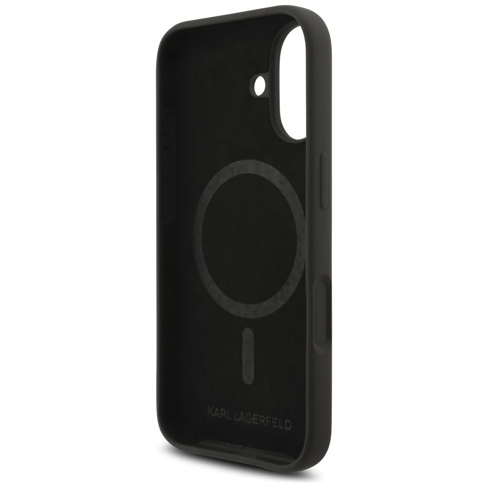 KARL LAGERFELD case for IPHONE 17 compatible with MagSafe KLHMP17SSCMKCRHK (Silicone KC Body Ring) black