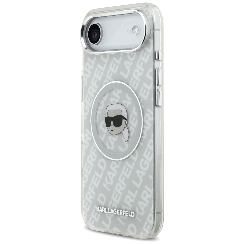 03e8f5f5a86eae46a86f1308421c6609 KARL LAGERFELD case for IPHONE 17 Air compatible with MagSafe KLHMP17MHMKBKHOG (IML KL Head Logo) gray