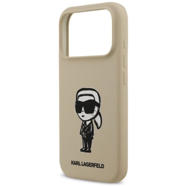 KARL LAGERFELD case for IPHONE 17 Pro compatible with MagSafe KLHMP17LSKIGROW (Silicone W/ KL Sketch & Logo) brown