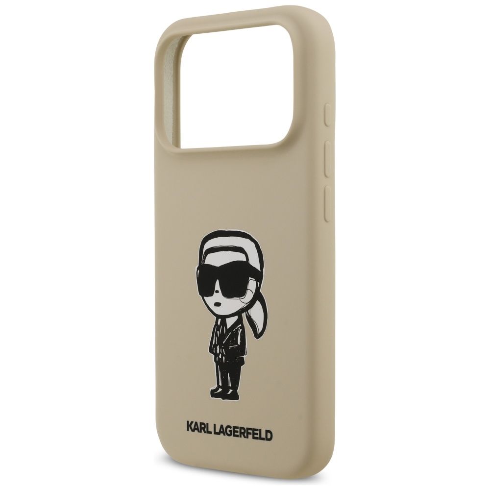 03ebfed79b669bc5efd2ef7e6b108ffe KARL LAGERFELD case for IPHONE 17 Pro compatible with MagSafe KLHMP17LSKIGROW (Silicone W/ KL Sketch & Logo) brown