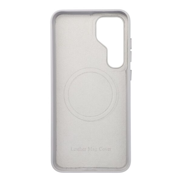 LEATHER MAG COVER case for SAMSUNG S25 PLUS grey