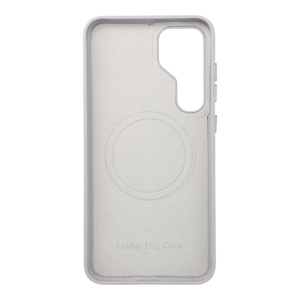 LEATHER MAG COVER case for SAMSUNG S25 PLUS grey
