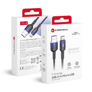 FORCELL F-ENERGY C351 cable USB A to Micro USB QC3.0 2,4A 18W Gradient 1 m black