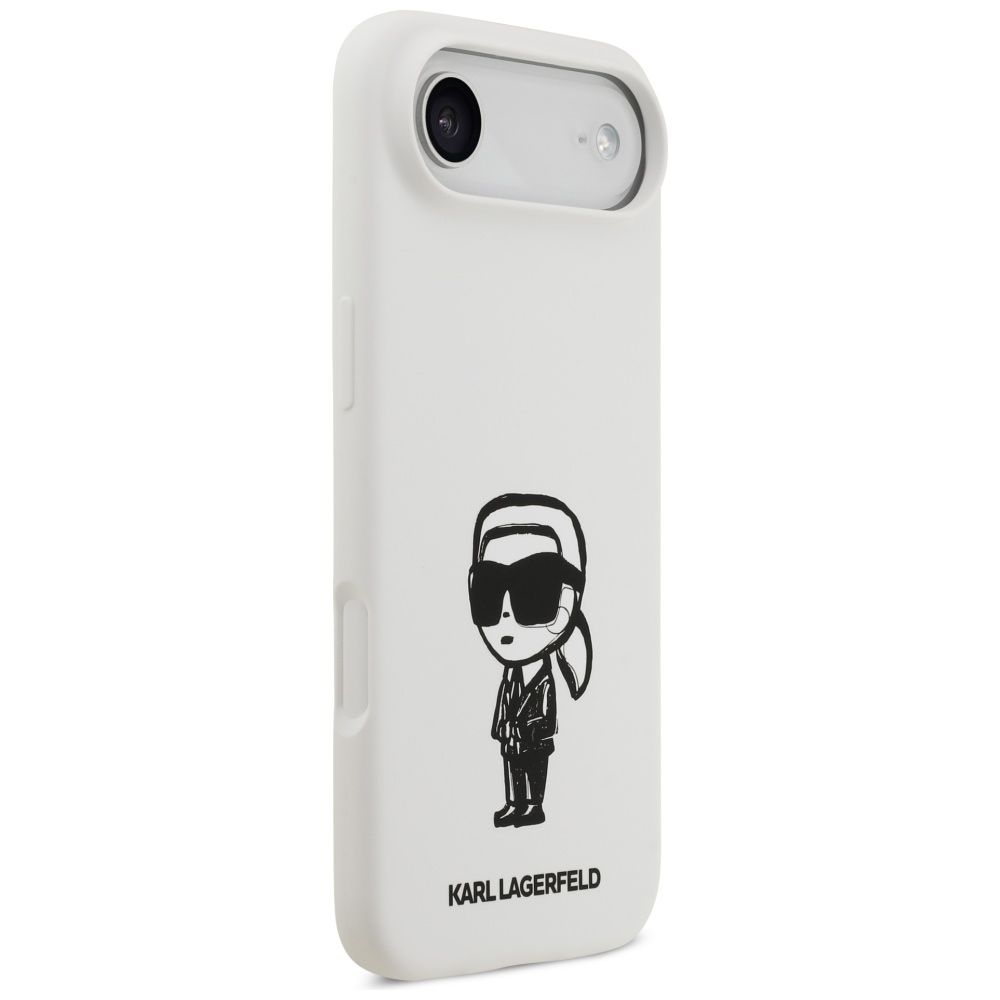 050e8c5e4d2941a66b0fe8c9ec6e3d4e KARL LAGERFELD case for IPHONE 17 Air compatible with MagSafe KLHMP17MSKIGROH (Silicone W/ KL Sketch & Logo) white