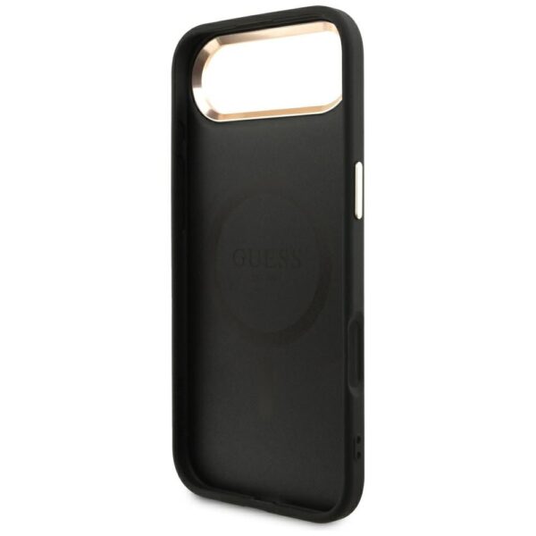 052e8bf7984ea1876a643a1219bd3f53 GUESS case for IPHONE 17 Air compatible with MagSafe GUHMP17MP4GTDGMK (4G PU W/ Triangle Logo) gold black