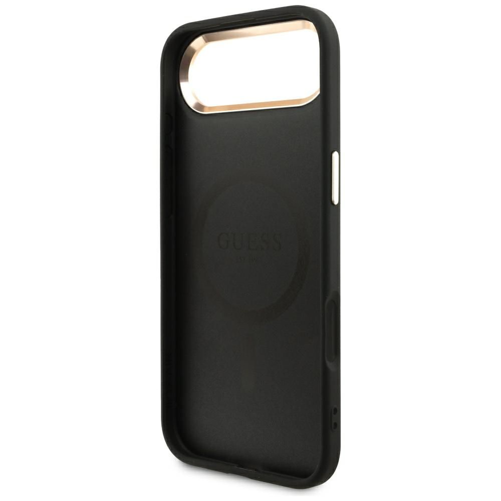 052e8bf7984ea1876a643a1219bd3f53 GUESS case for IPHONE 17 Air compatible with MagSafe GUHMP17MP4GTDGMK (4G PU W/ Triangle Logo) gold black