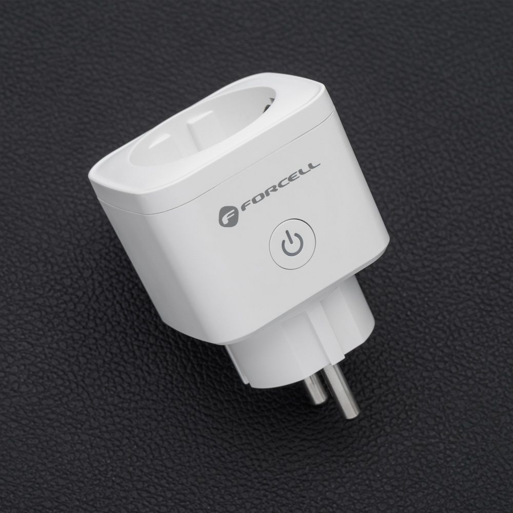 FORCELL F-ENERGY EU02 Smart Plug 230V with WiFi, programmer and Tuya/Amazon Alexa support - white