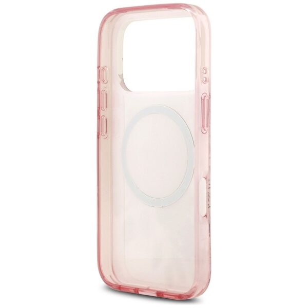 GUESS case for IPHONE 17 Pro Max compatible with MagSafe GUHMP17XHFWBDCEP (IML Flower & Tonal Circle) pink
