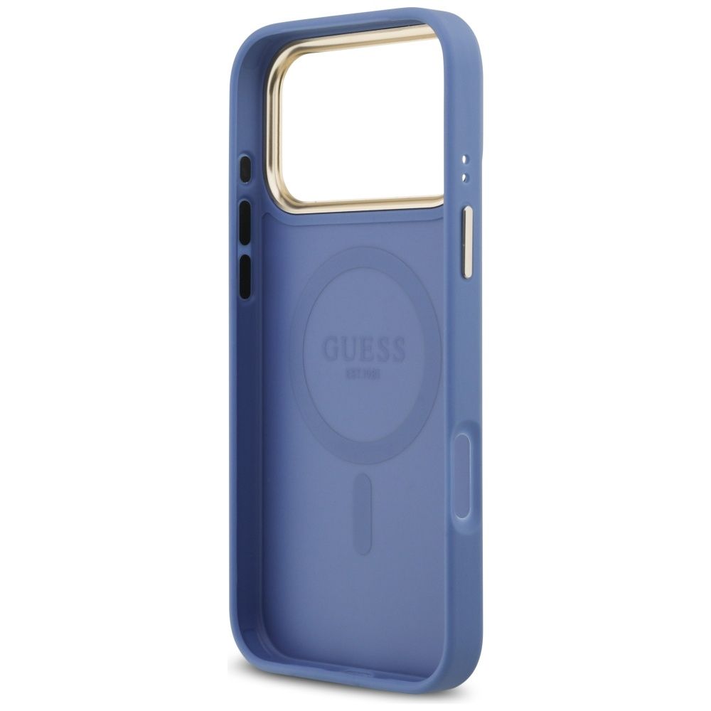 GUESS case for IPHONE 17 Pro Max compatible with MagSafe GUHMP17XP4MSEGCB (PU 4G W/ Classic) blue