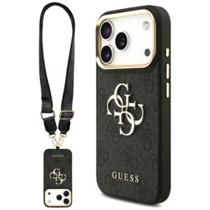 GUESS case for IPHONE 17 Pro GUHCP17LP4G4BCSK (PU W/ Big 4G Classic & Big Strap Metal Buttons) black