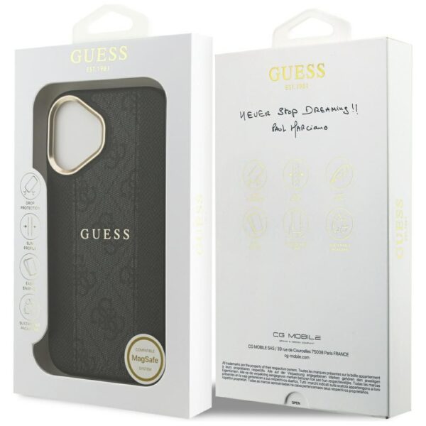 06ab0c54140938e1cf0508a3bd2bf0e5 GUESS case for IPHONE 17 compatible with MagSafe GUHMP17SPG4SEMCK (PU W/ 4G Stripe) black