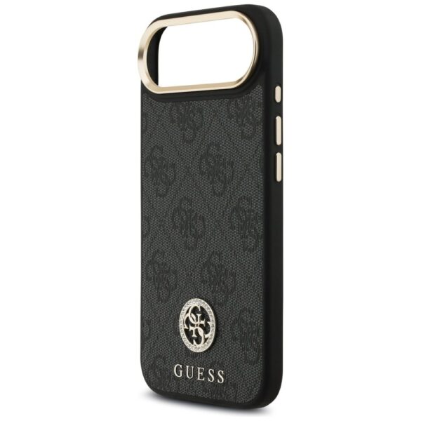 06ed10239949007330d7b2b4f500fd1b GUESS case for IPHONE 17 Air compatible with MagSafe GUHMP17MP4G4DCSK (PU W/ Strass Logo & Big Strap Metal Buttons) black