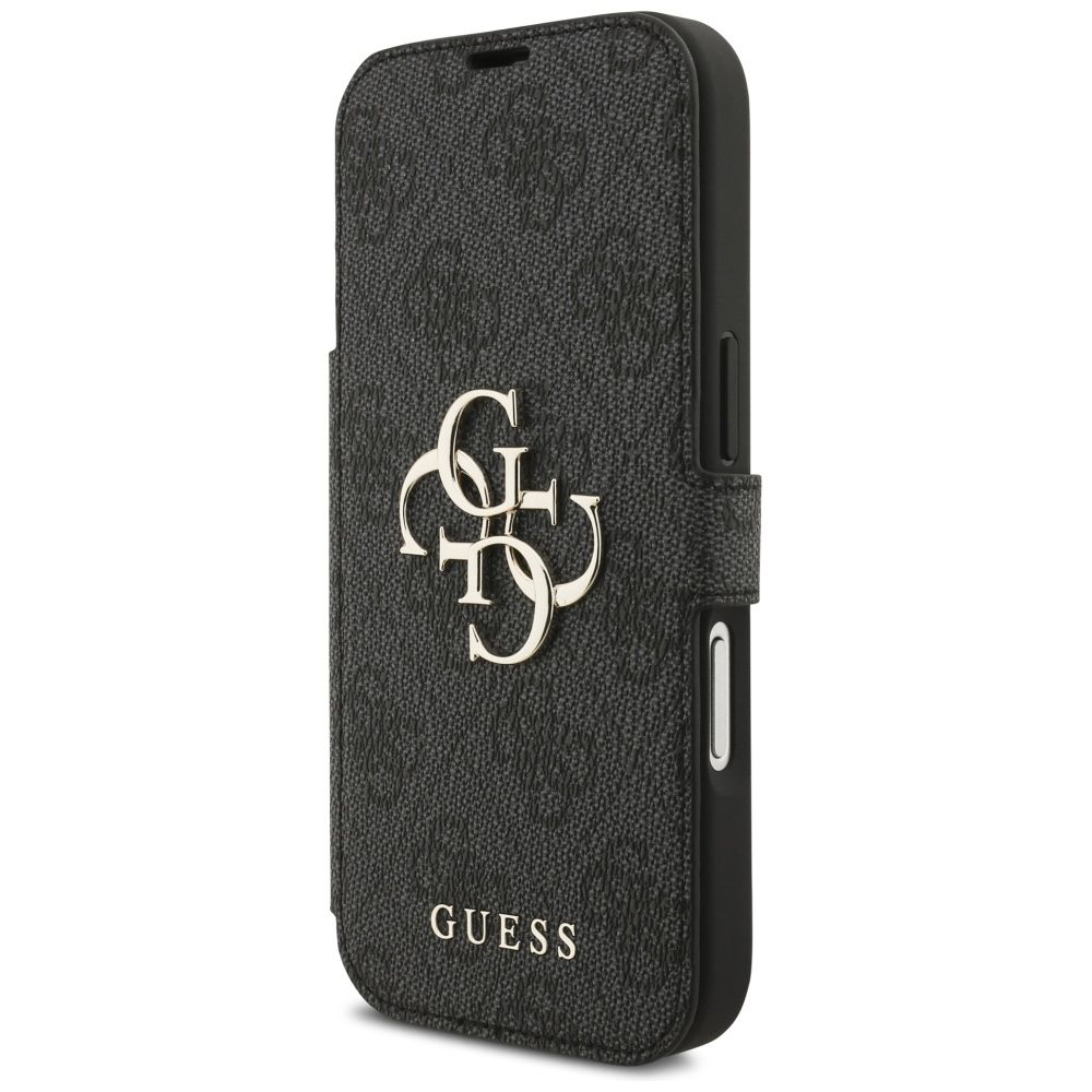 06edd174c7837bf6d7f9a3ab8d5d485a GUESS book case for IPHONE 17 Pro GUBKP17L4GMGGR (PU 4G Metal Logo) black
