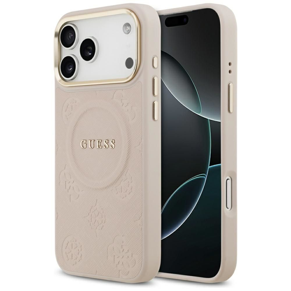 0723ae0eb373448bb7c8f226ce5d6587 GUESS case for IPHONE 17 Pro Max compatible with MagSafe GUHMP17XPSAMSECP (PU W/ Peony Hot Stamp) pink