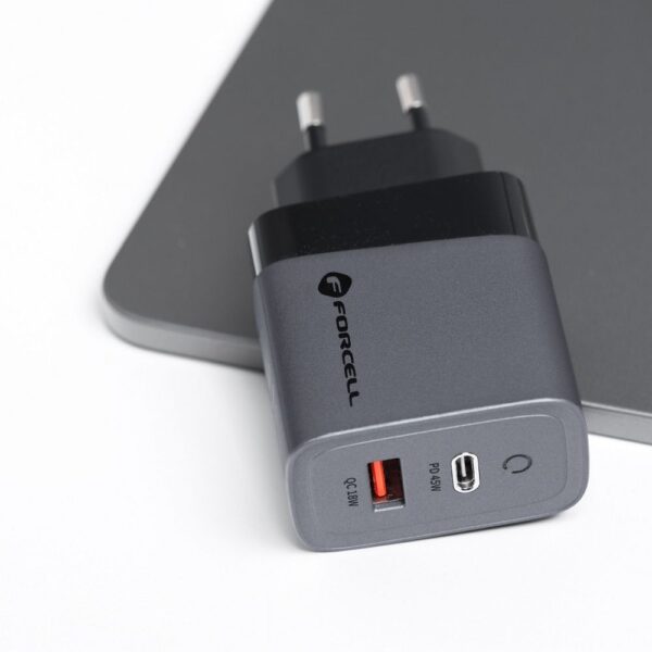 FORCELL F-ENERGY GaN VT-39 travel charger Type C + USB A PD QC4.0 4A 45W gray