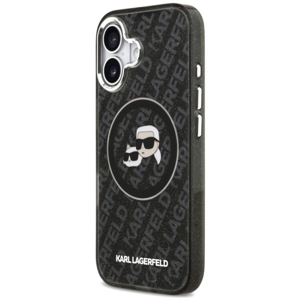 KARL LAGERFELD case for IPHONE 17 compatible with MagSafe KLHMP17SHMKBKCHOK (IML Glitter K&C Heads Logo) black