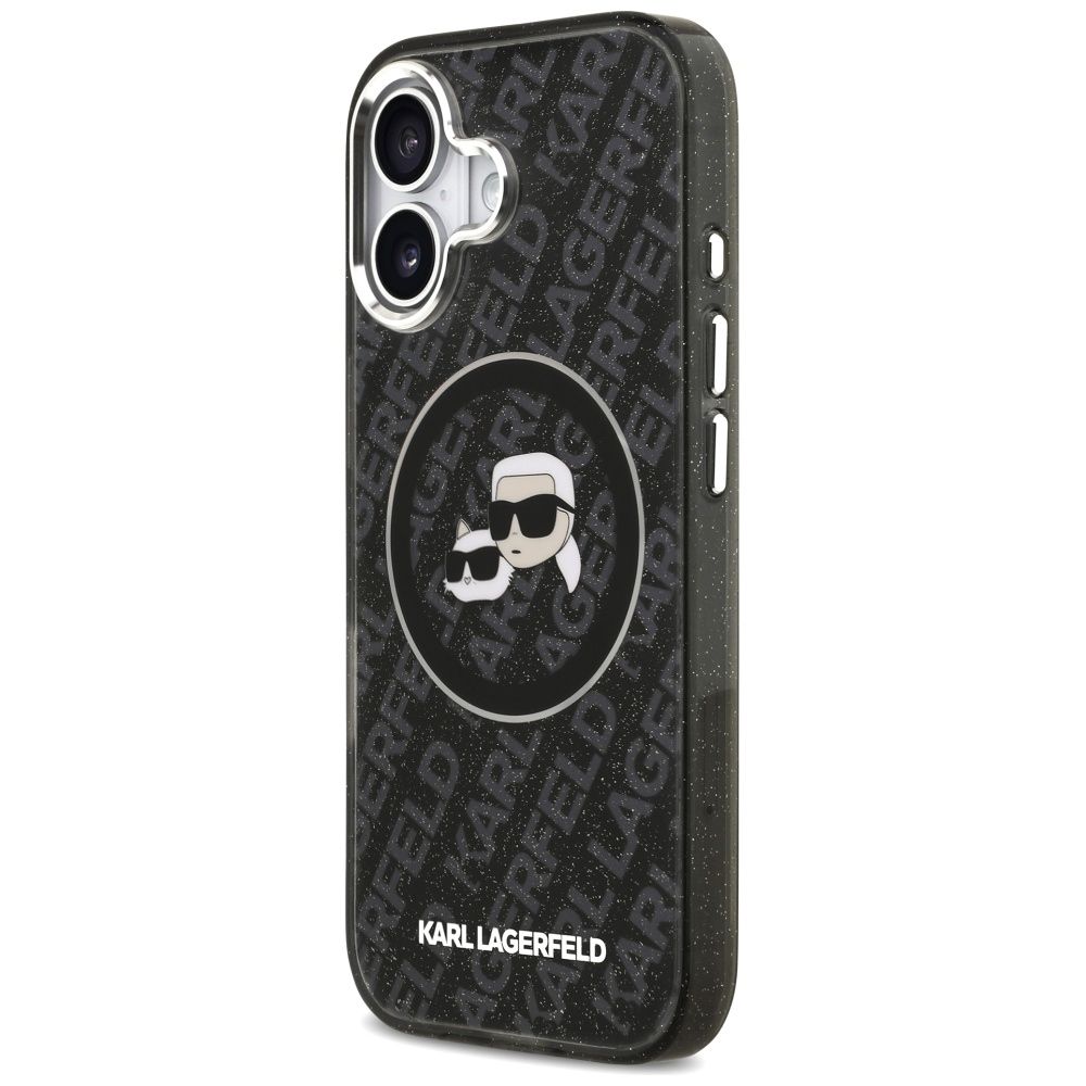 KARL LAGERFELD case for IPHONE 17 compatible with MagSafe KLHMP17SHMKBKCHOK (IML Glitter K&C Heads Logo) black