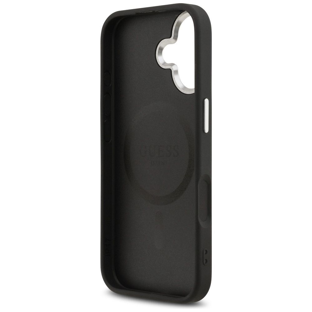 07af1ed0a4e71ddf1104bb291ae1264d GUESS case for IPHONE 17 compatible with MagSafe GUHMP17SPSAREGSK (PU W/ Classic Logo) black